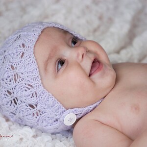 PDF Knitting Pattern Leaf Lace Pixie Hat Newborn Baby to Adult sizes Pattern k006 image 3
