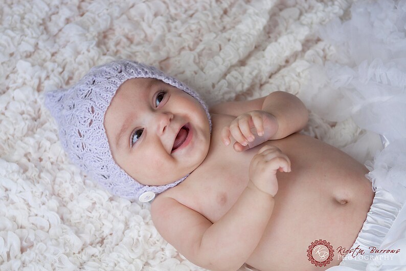 PDF Knitting Pattern Leaf Lace Pixie Hat Newborn Baby to Adult sizes Pattern k006 image 1