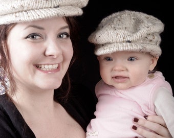 PDF Breipatroon Scally Cap Drivers Cap Newsboy Newborn Baby tot Volwassen maten Patroon 002