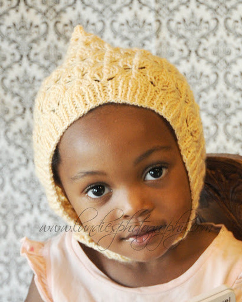 PDF Knitting Pattern Leaf Lace Pixie Hat Newborn Baby to Adult sizes Pattern k006 imagem 4