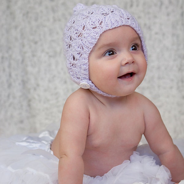 PDF Knitting Pattern Leaf Lace Pixie Hat Newborn Baby to Adult sizes Pattern k006