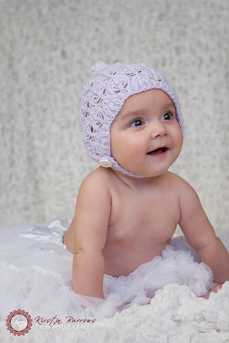 PDF Knitting Pattern Leaf Lace Pixie Hat Newborn Baby to Adult sizes Pattern k006 image 2