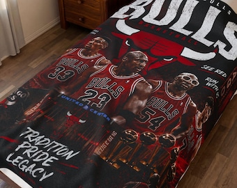 Chicago Bulls Michael Jordan Legends Velveteen Plush Blanket | NBA Team Comfort