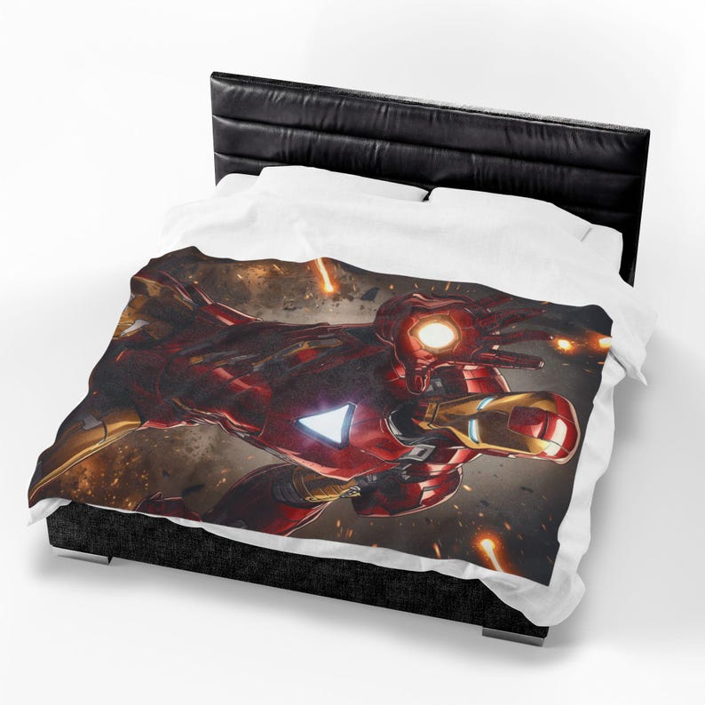 Iron Man Themed Velveteen Plush Blanket – Ultra Soft Comfort for Fans image 10