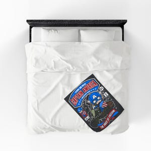 Captain America Inspired Funko Pop Chibi Velveteen Plush Blanket | American Pride Motorcycle Throw immagine 15