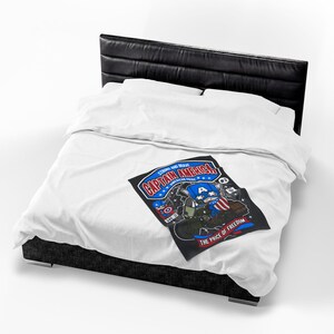 Captain America Inspired Funko Pop Chibi Velveteen Plush Blanket | American Pride Motorcycle Throw immagine 11
