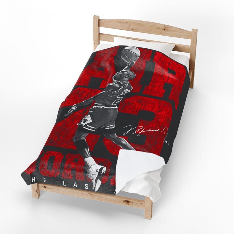 Manta de felpa de terciopelo con estampado de las zapatillas Air 23 Jordan Basketball Dunk. imagen 4