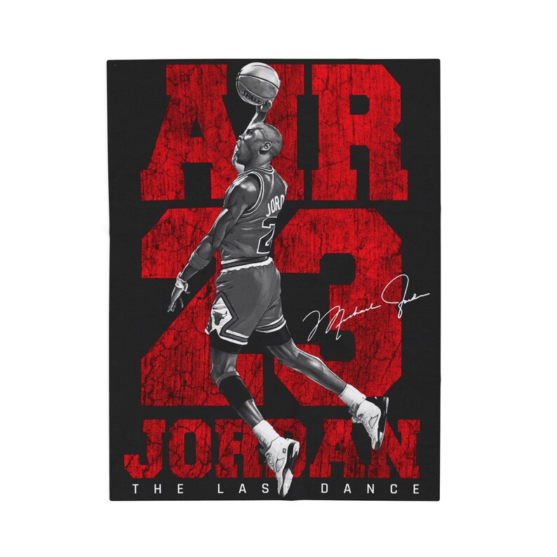 Manta de felpa de terciopelo con estampado de las zapatillas Air 23 Jordan Basketball Dunk. imagen 9