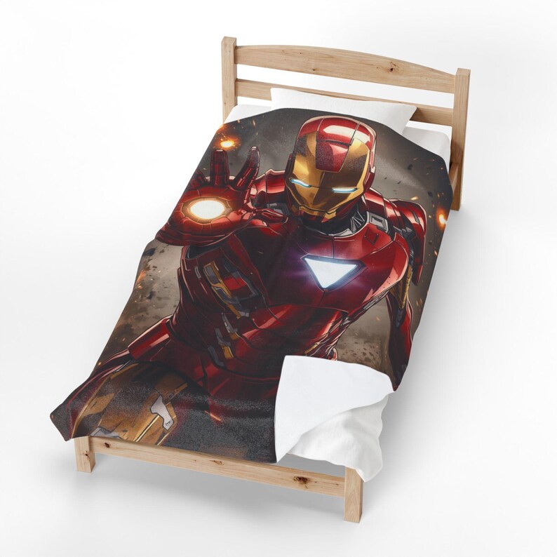 Iron Man Themed Velveteen Plush Blanket – Ultra Soft Comfort for Fans image 8