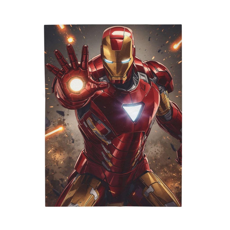 Iron Man Themed Velveteen Plush Blanket – Ultra Soft Comfort for Fans image 3