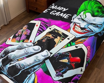 Joker Playing Cards Enjoy The Game Blanket | Velveteen Plush Blanket