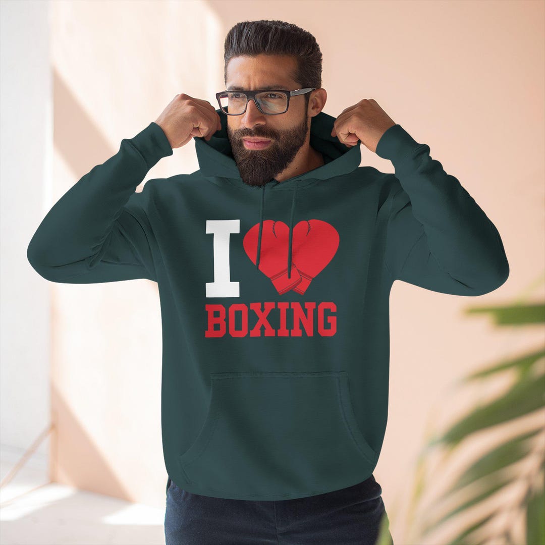 I Heart Boxing Hoodie | Boxing Glove Heart Logo, Sports Sweatshirt - Etsy
