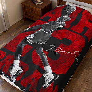 Manta de felpa de terciopelo con estampado de las zapatillas Air 23 Jordan Basketball Dunk. imagen 1