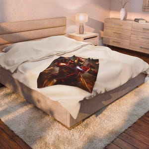 Iron Man Themed Velveteen Plush Blanket – Ultra Soft Comfort for Fans image 7