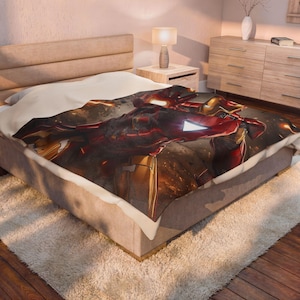 Iron Man Themed Velveteen Plush Blanket – Ultra Soft Comfort for Fans image 6