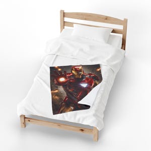 Iron Man Themed Velveteen Plush Blanket – Ultra Soft Comfort for Fans image 9