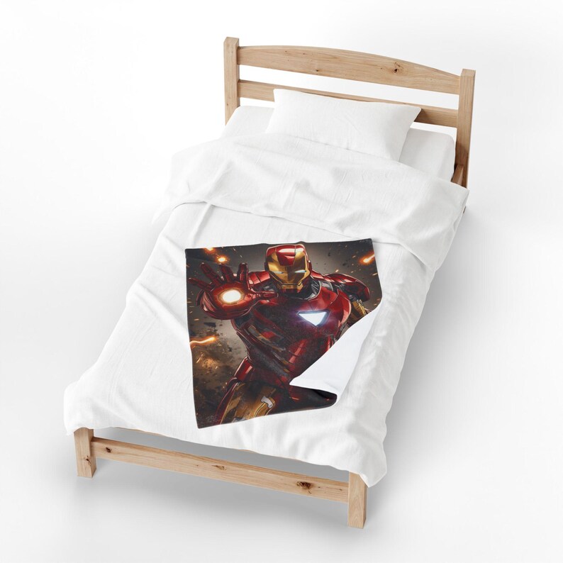 Iron Man Themed Velveteen Plush Blanket – Ultra Soft Comfort for Fans image 9
