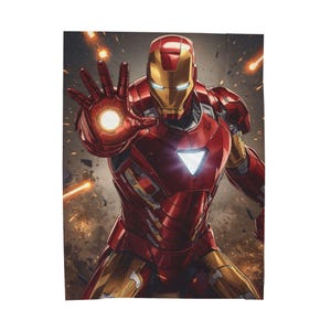 Iron Man Themed Velveteen Plush Blanket – Ultra Soft Comfort for Fans image 2