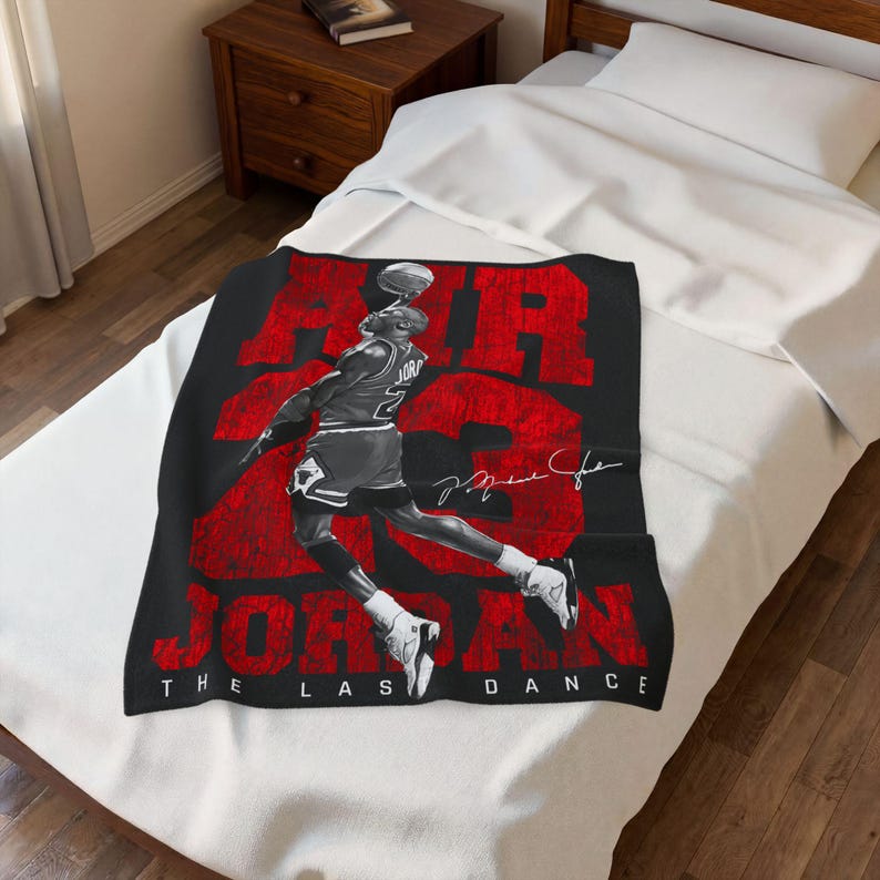 Manta de felpa de terciopelo con estampado de las zapatillas Air 23 Jordan Basketball Dunk. imagen 10