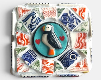 Handmade Puffin Mosaic
