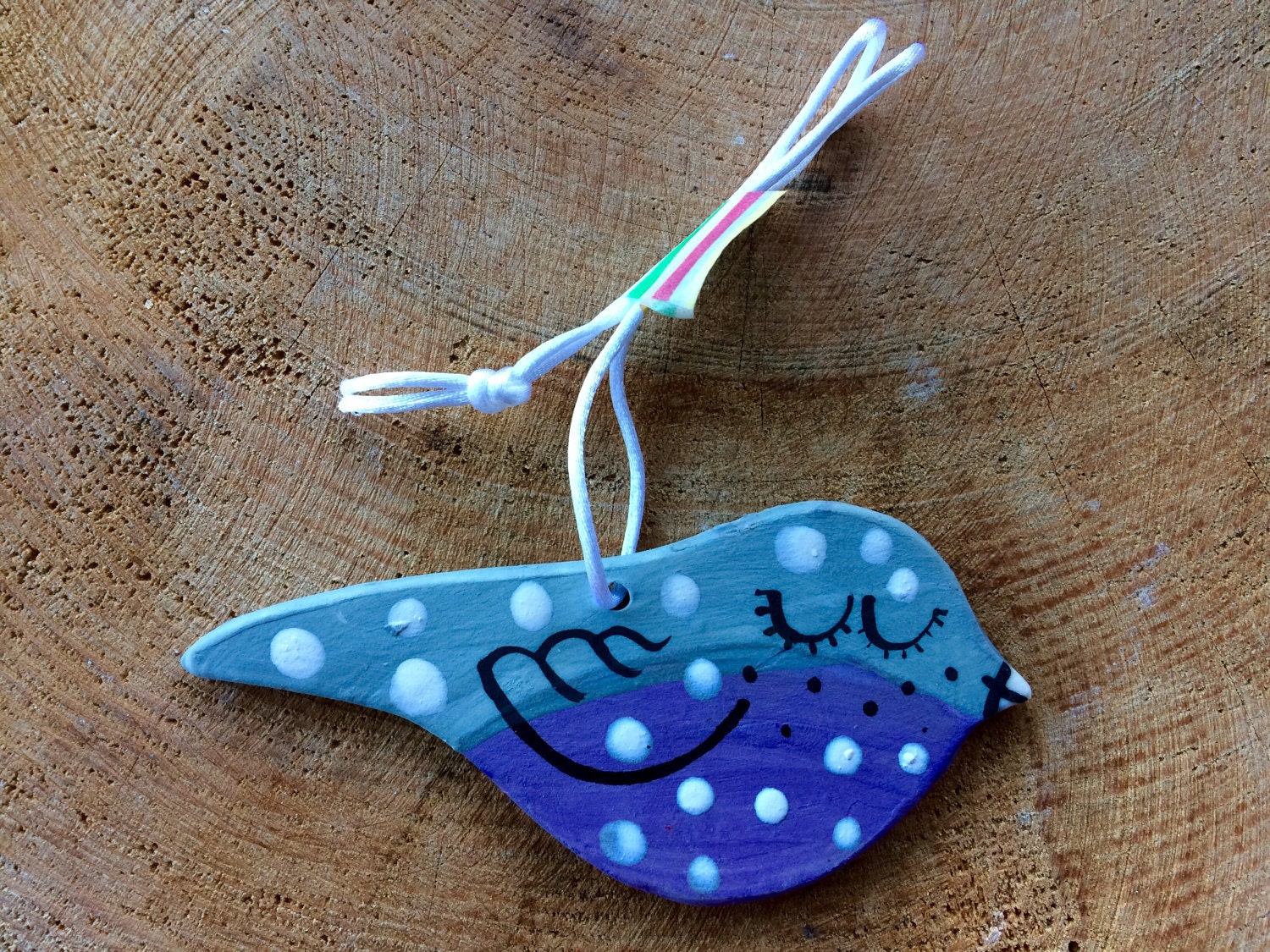Hanging Ceramic Bird/Ceramic Decoration/ornament.Gardener gift/Easter