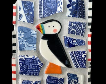 Handmade Puffin Mosaic