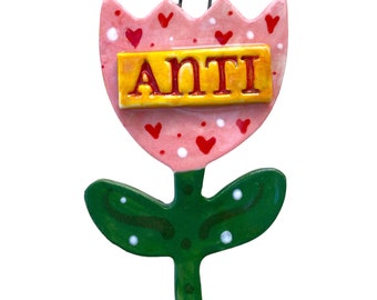 Anti Large Flower Decoration . Porcelain Welsh Tulip Ceramic Decoration/Aunty/Anti ornament.Handmade in Wales.Welsh gift.