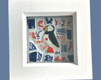 Handmade Puffin Mosaic