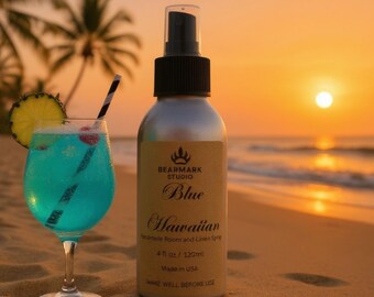 Blue Hawaiian Room and Linen Spray, 4 fl oz, Decor, Bathroom Spray, Car Freshener, Gift
