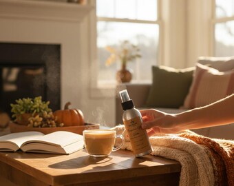 Pumpkin Spice Latte Room Spray, Cozy Fall Coffee Aroma, 4 oz Linen Mist