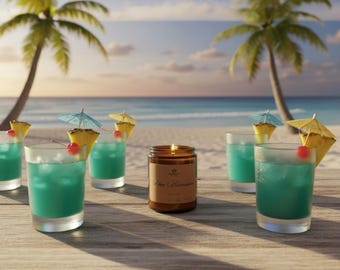 Blue Hawaiian Soy Candle • Custom Scent Strength • Handmade • Home Decor • Housewarming Gift