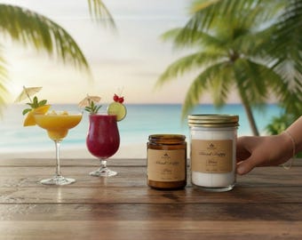 Island Happy Hour Soy Candle | Handmade | 8oz & 16oz | Gift for her | Vegan | Housewarming gift