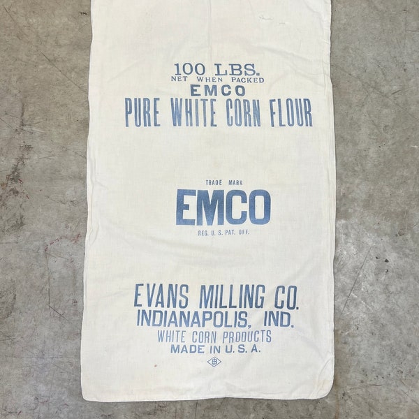 Vintage Flour Sack | 40s Evans Milling Co, Natural Cotton Back