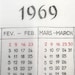 Vintage quot 1969 quot Calendar Year Handkerchief With Roses Made in