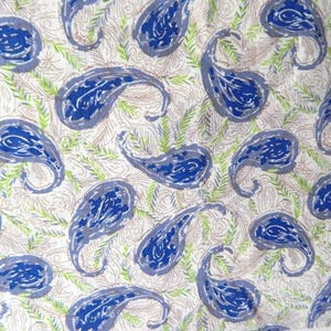 Vintage Futtersack | 3er Set Passender 1940er Jahre Blauer Paisley Feedsack | 40er Jahre Quilt Stoff