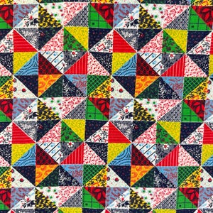 Remanente de tela de algodón de patchwork vintage de los años 70 / Tela de tela de imitación / 5 yardas