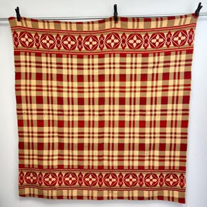 Cobertor Vintage Westminster | Cobertor de acampamento vermelho pêssego e marrom dos anos 1950