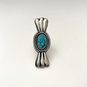 Handcrafted One of A Kind Ring with Natural Kingman Waterweb Turquoise Size 7.25 Adjustable in 925 Sterling Silver