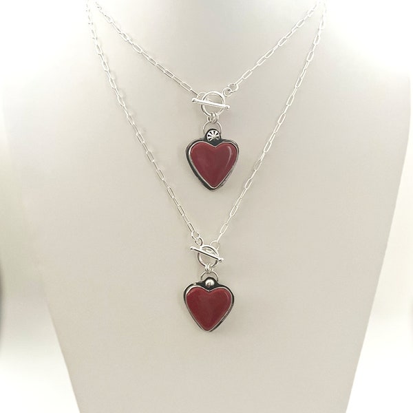 Handcrafted One of a Kind Rosarita Heart Necklaces in 925 Sterling Silver