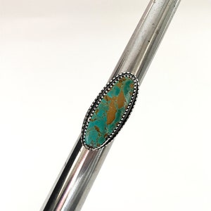 Handcrafted One of A Kind Ring with Kings Manassa Turquoise in 925 Sterling Silver Size Adjustable 8