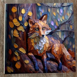 Fox in the Woods Art Tile: Glossy Smooth Ceramic Decorative Tile
