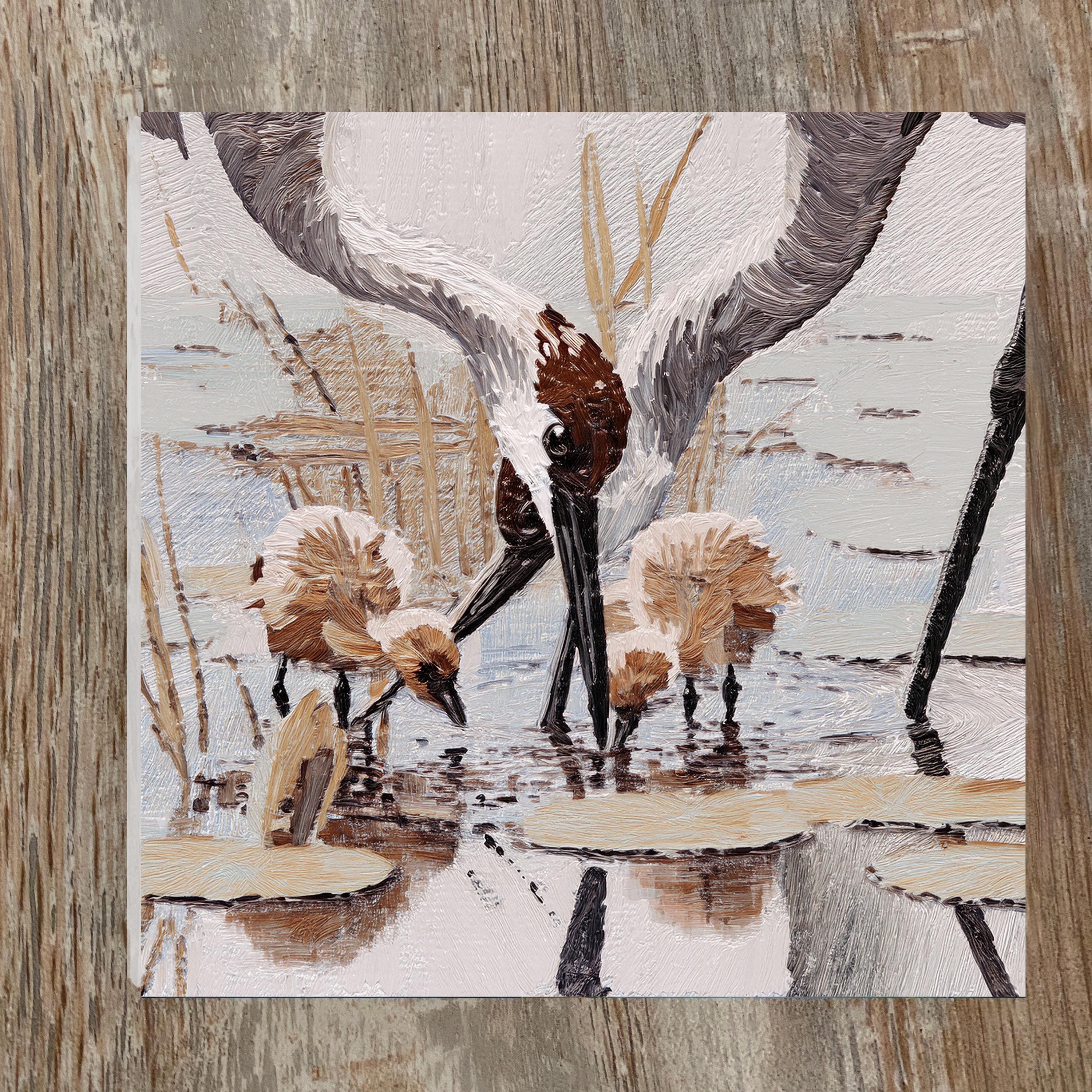 Florida Sandhill Cranes Tile: Glossy Smooth Ceramic Tile for Home Decor