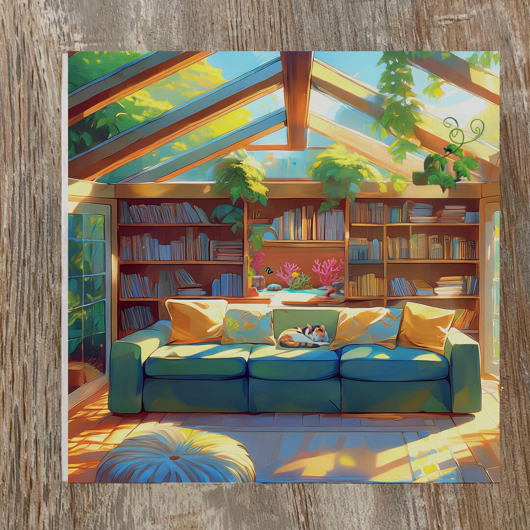 Everyday Life Library Style Art Tile: Glossy Ceramic Tile, Coastal Home ...