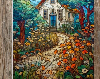 Secluded House Stained Glass Look Tile: Ceramic Tile for Home Decor