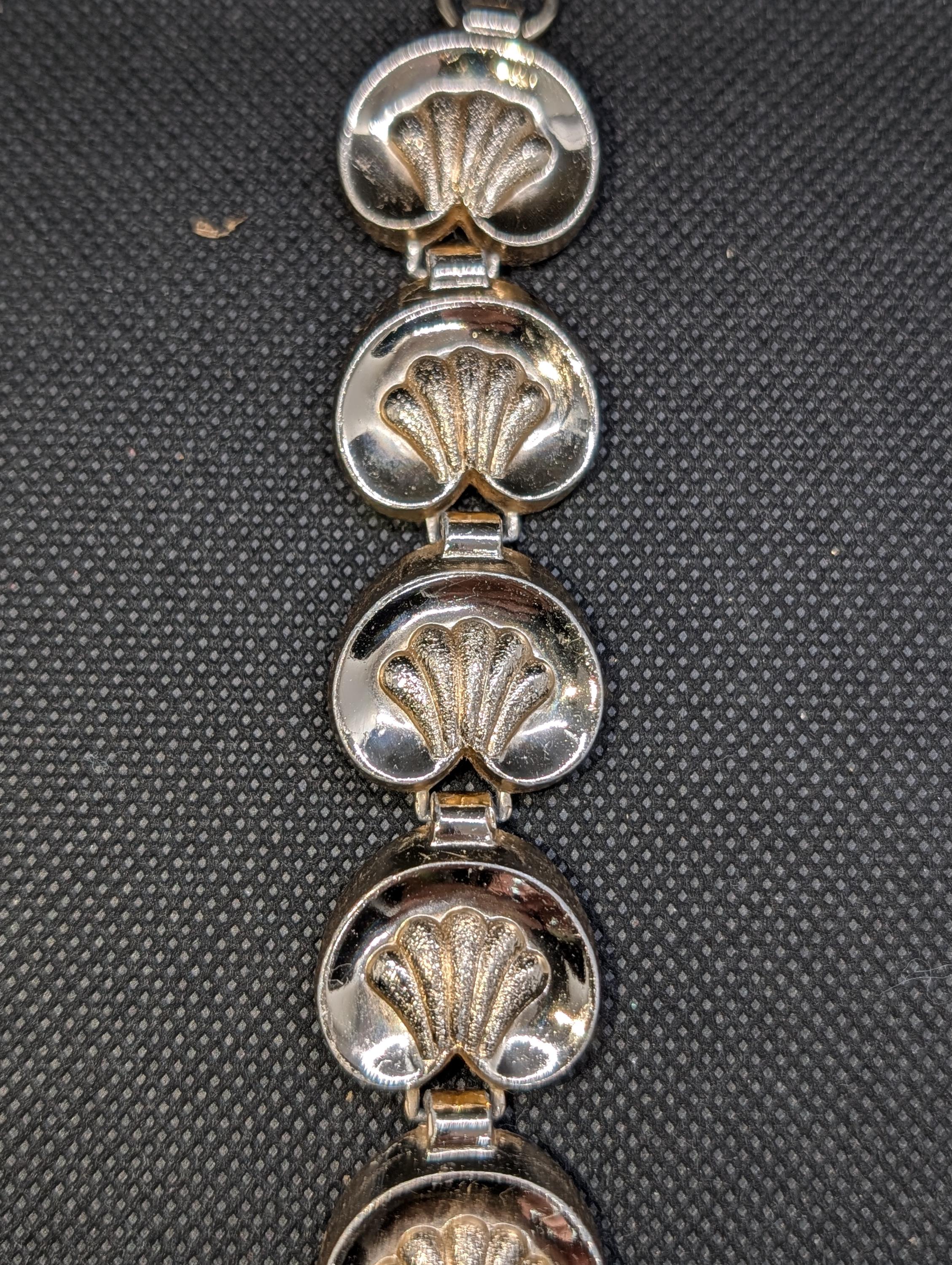 Vintage Coro Corolite Bracelet - 1950s Nautical Shell Link Jewelry ...