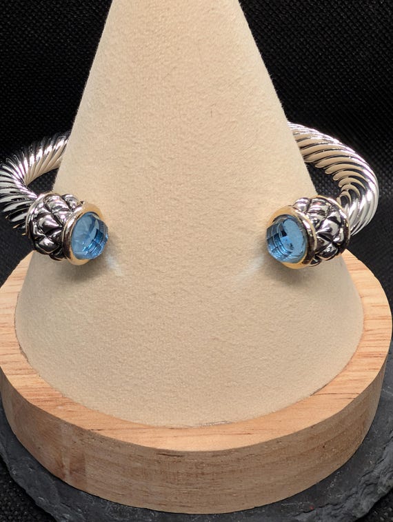 Unsigned Designer-Inspired Silver Tone Cable Cuff… - image 2