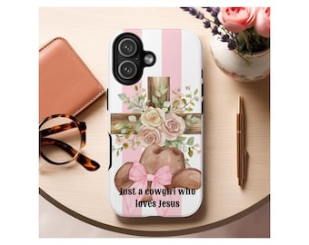 Cowgirl Christian Phone Case – Western Pink Floral Cross