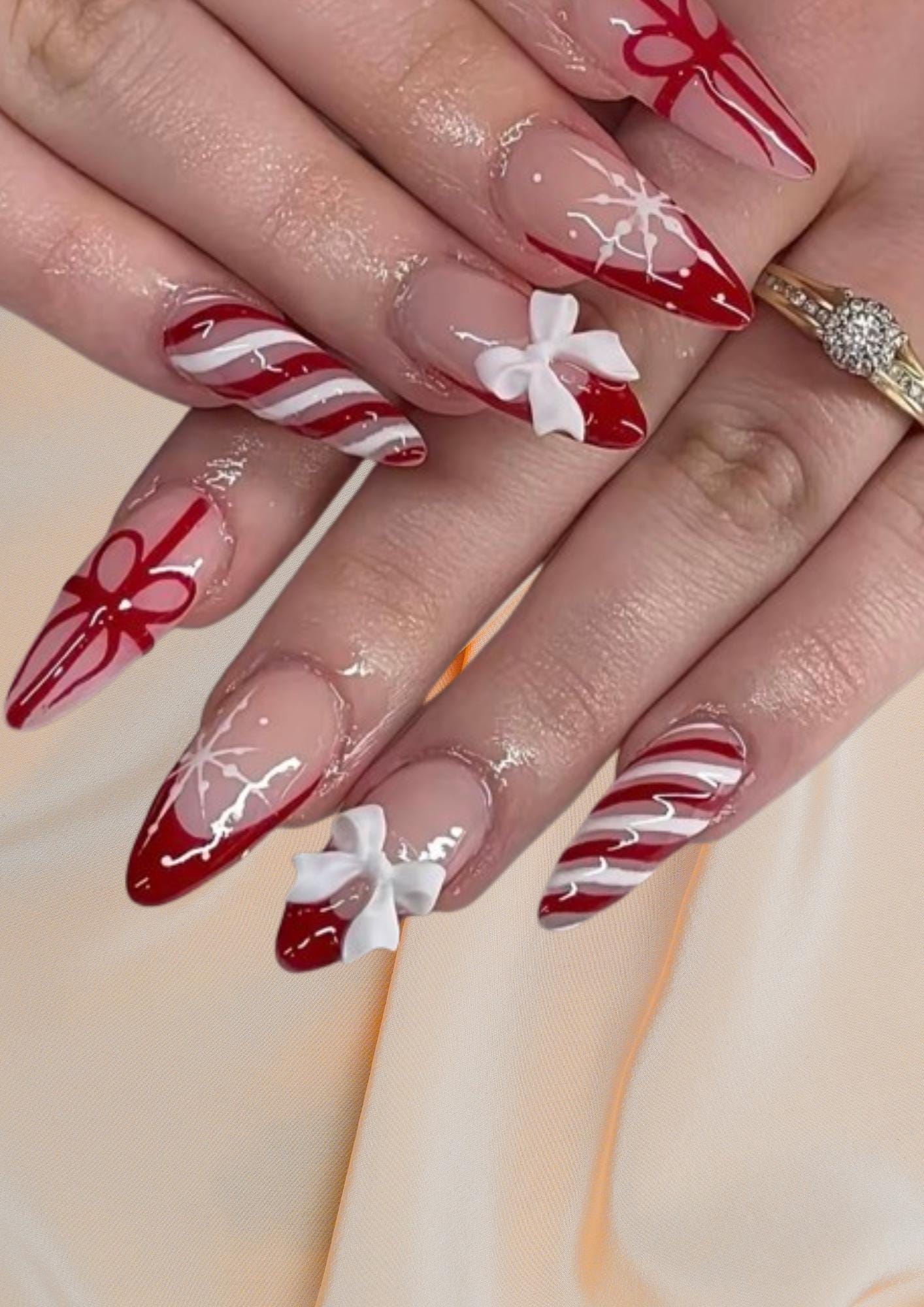 Candy cane nails - Etsy 日本