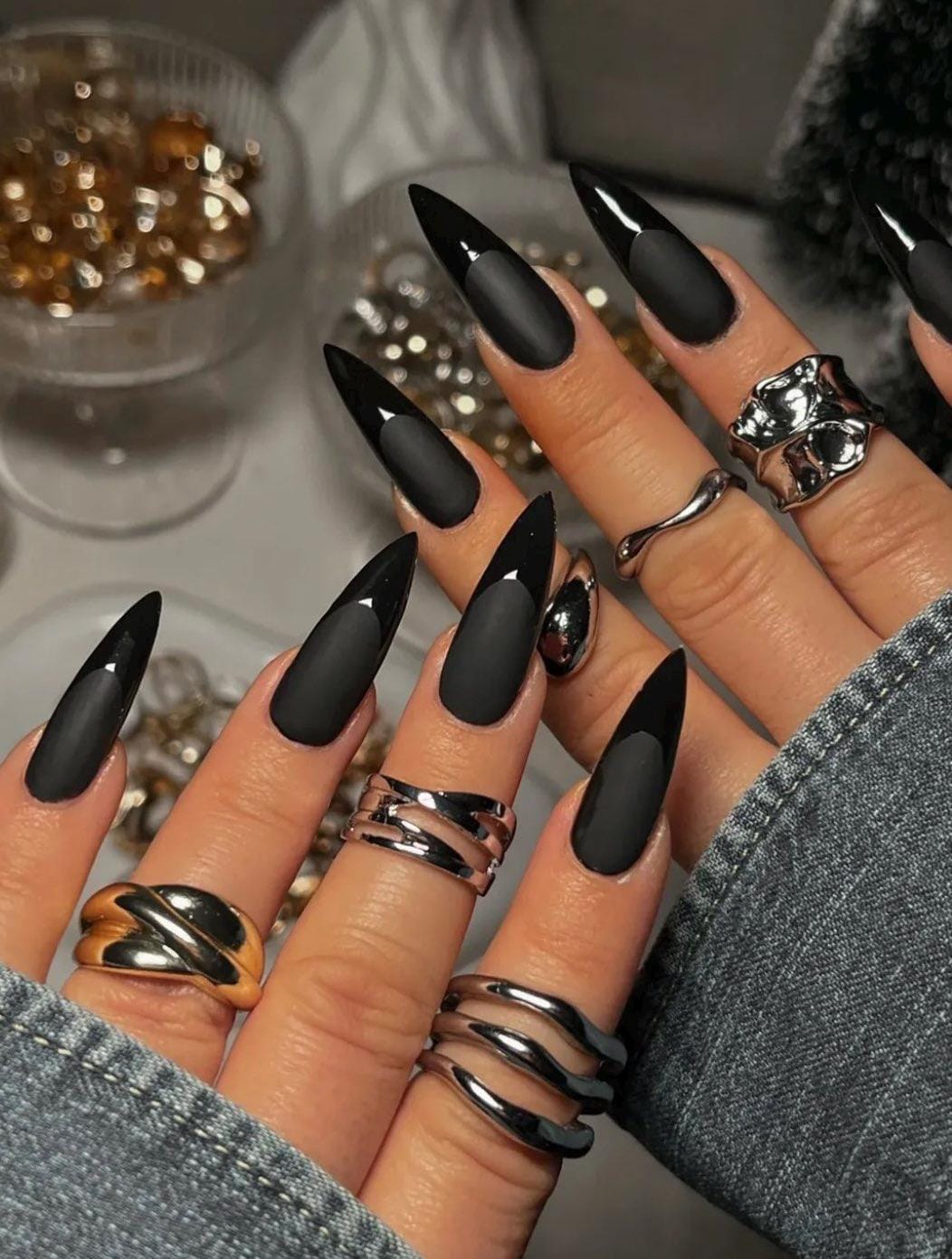 Black false nails - Etsy.de