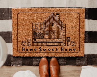 Stardew Valley Inspired Home Sweet Home Door Mat | Stardew Home Decor | Stardew Game Merch | Pelican Town Stardew Rug